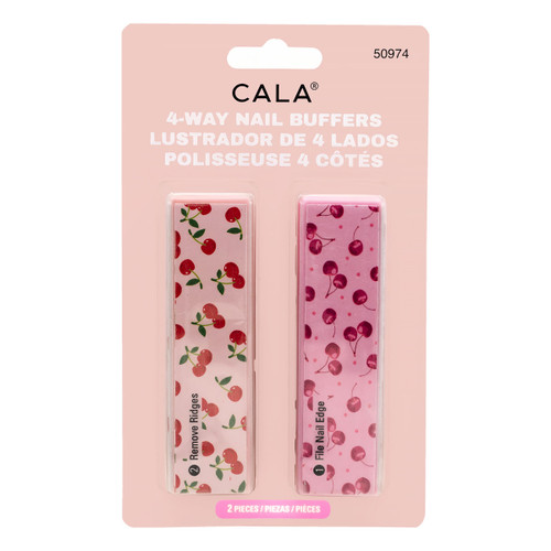 cala 4-WAY NAIL BUFFER: CHERRY (2PC)