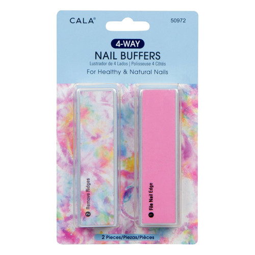cala 4-WAY NAIL BUFFER: MARBLE-LOTUS (2PC)