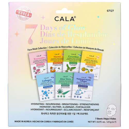 cala 7 DAYS OF GLOW ESSENCE FACE MASKS(7PCS)