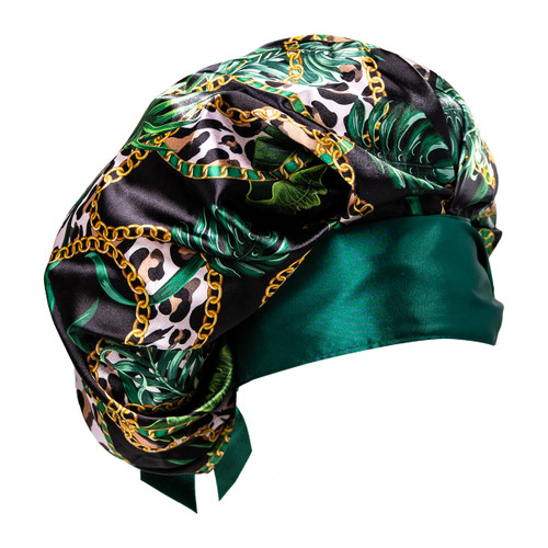 Cala ADJUSTABLE BONNET: GREEN LEOPARD
