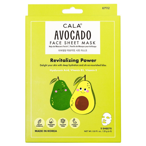 cala AVOCADO SHEET MASK (5 PKS)