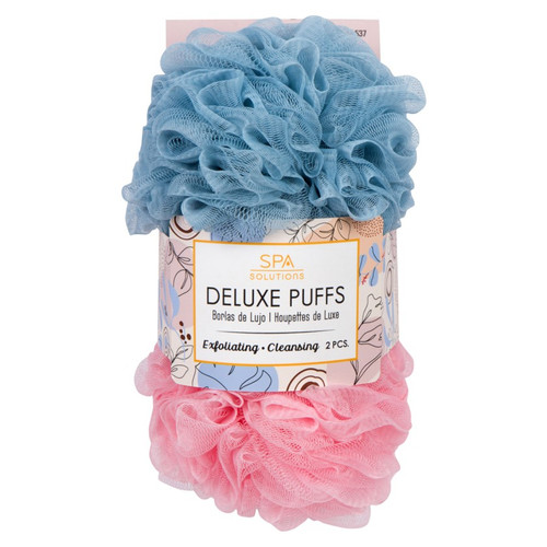 cala BATH DELUXE PUFFS: BLUE/PINK 2PCS