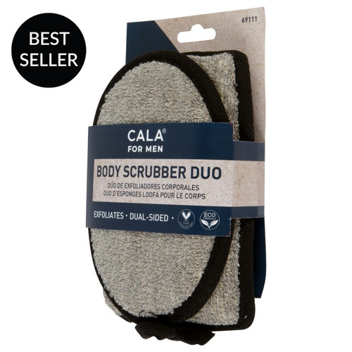 cala CALA FOR MEN: BODY SCRUBBER DUO (TAUPE / BLK)