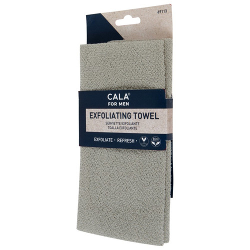 cala CALA FOR MEN: EXFOLIATING TOWEL (TAUPE / BLK MIX)
