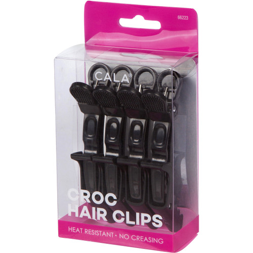 cala CROC HAIR CLIPS: BLACK (4PCS.)