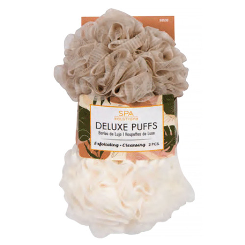 cala DELUXE SHOWER PUFFS (TAN/IVORY)