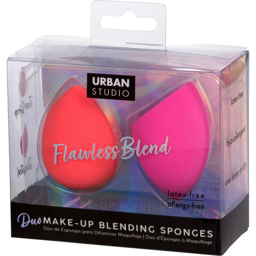 cala DUO BLENDING SPONGES: HOT PINK/CORAL (2PCS)
