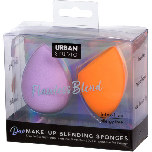 cala DUO BLENDING SPONGES: LAVENDER/ORANGE (2PCS)