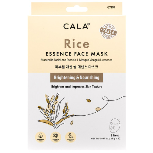 cala ESSENCE FACIAL MASK: RICE (5PK)