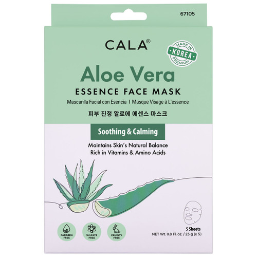cala ESSENCE FACIAL MASKS: ALOE VERA (5 PKS)