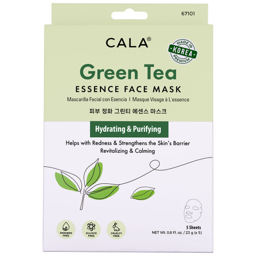 cala ESSENCE FACIAL MASKS: GREEN TEA (5 PKS)