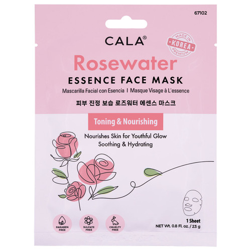 Cala ESSENCE FACIAL MASKS: ROSEWATER (5 PKS)