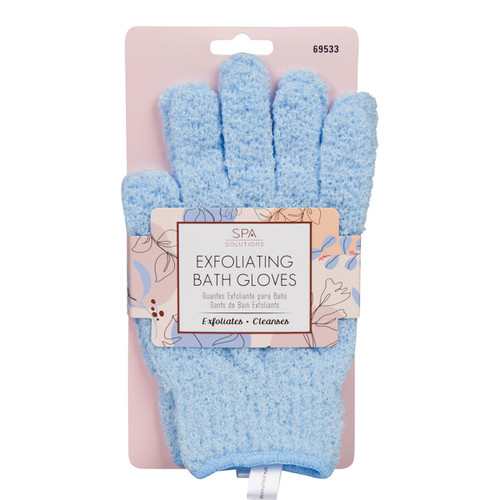 cala EXFOLIATING BATH GLOVES: BABY BLUE