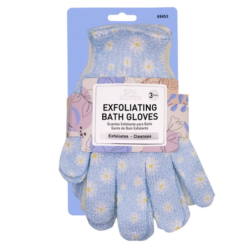 cala EXFOLIATING BATH GLOVES | DAISY 3 PAIRS