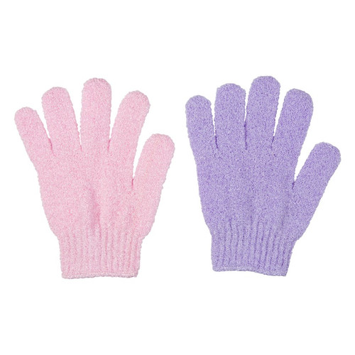 Cala EXFOLIATING BATH GLOVES: PNK/LAV