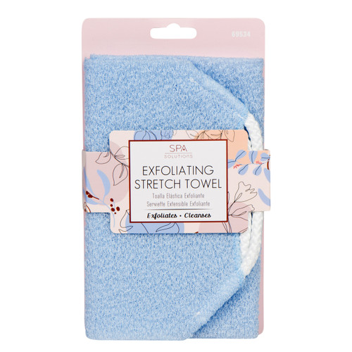 cala EXFOLIATING STRETCH TOWEL: BABY BLUE
