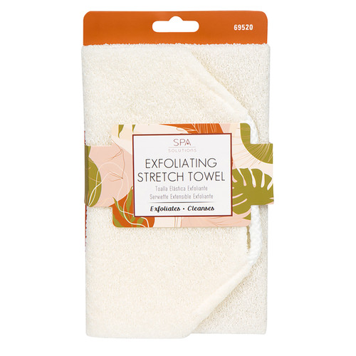 cala EXFOLIATING STRETCH TOWEL: BLUE/CREAM