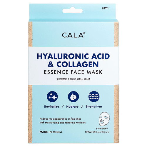 cala HYALURONIC ACID & COLLAGEN SHEET MASK (5 PCS)