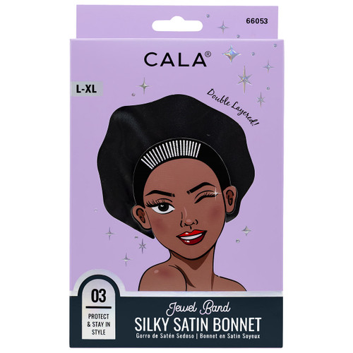 cala JEWEL BAND HAIR BONNET: BLACK