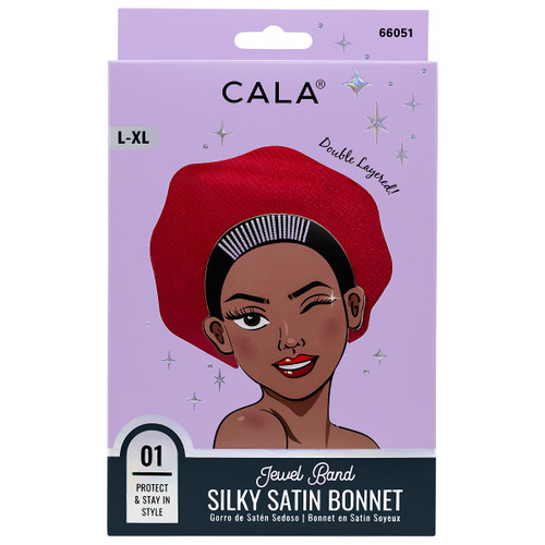 cala JEWEL BAND HAIR BONNET: RED