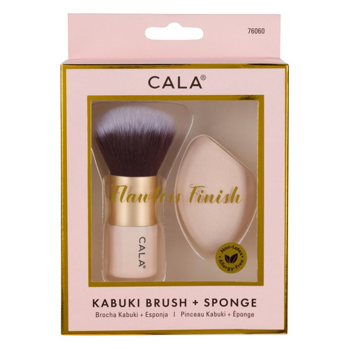 cala KABUKI BRUSH & SPONGE SET (PINK)