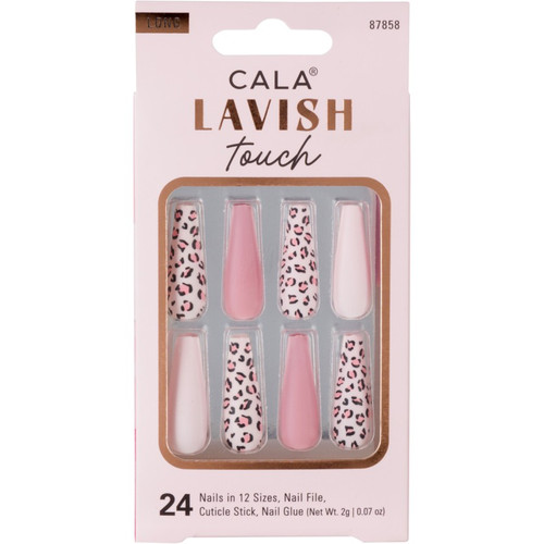 cala LAVISH TOUCH LONG COFFIN PINK CHEETAH