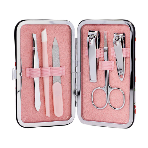 Cala MANICURE SET W/TRAVEL CASE (CHERRY PRINTED)