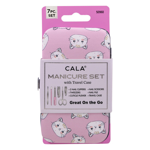 cala MANICURE SET W/TRAVEL CASE (MEOW MEOW)