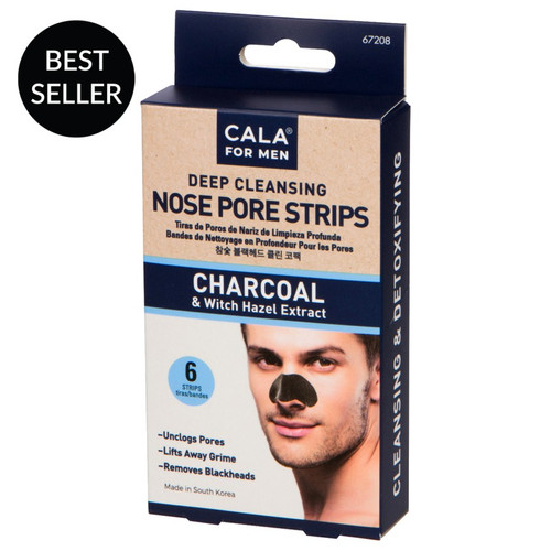 cala MEN CHARCOAL NOSE PORE STRIPS (6 STRIPS)