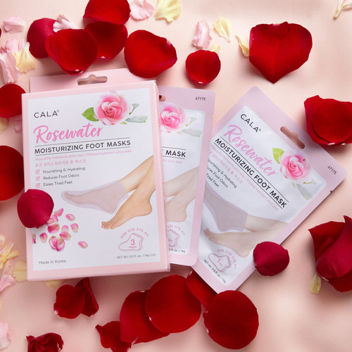 Cala MOISTURIZING FOOT MASK SOCKS: ROSE (3 PAIRS)