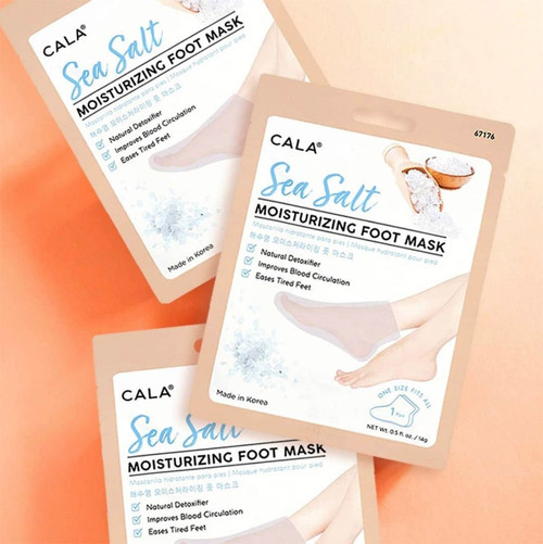Cala MOISTURIZING FOOT MASK SOCKS: SEA SALT (3 PAIRS)