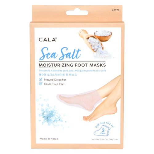 cala MOISTURIZING FOOT MASK SOCKS: SEA SALT (3 PAIRS)