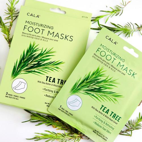 Cala MOISTURIZING FOOT MASK: TEA TREE (3 PAIRS)