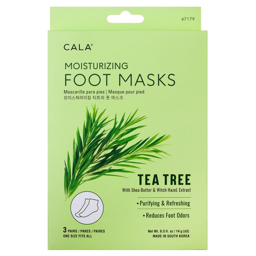cala MOISTURIZING FOOT MASK: TEA TREE (3 PAIRS)