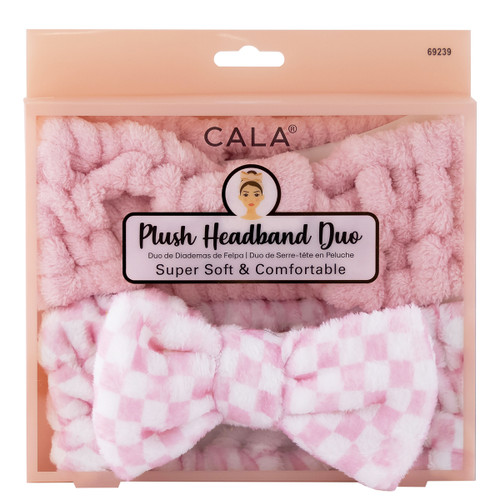 cala PLUSH HEADBAND DUO (PINK/CHECKER)