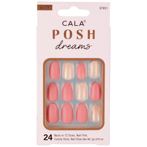 cala POSH DREAMS | SHORT OVAL PINK/GLITTER