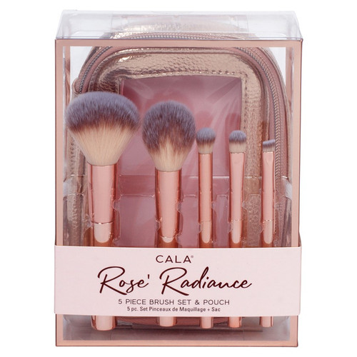cala ROSE RADIANCE 5-PIECE BRUSH SET & POUCH