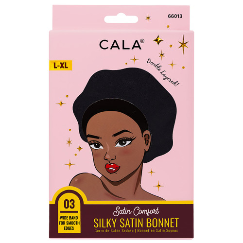 cala SATIN COMFORT BONNET: SHINY BLACK