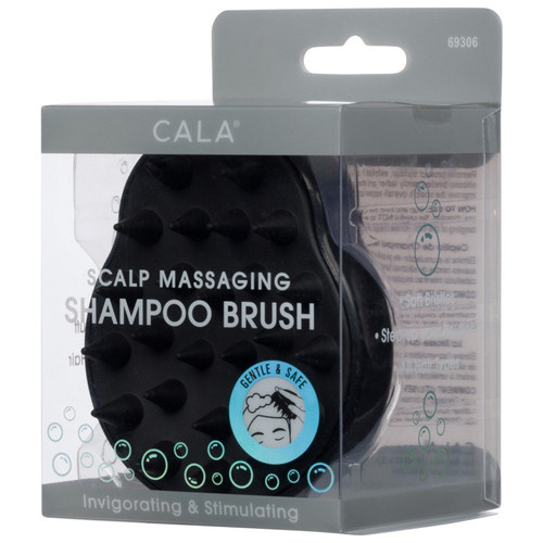 cala SCALP MASSAGING SHAMPOO BRUSH: BLACK