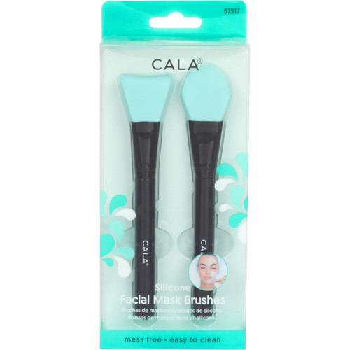 cala SILICONE FACIAL MASK BRUSH: BLACK (2PC)