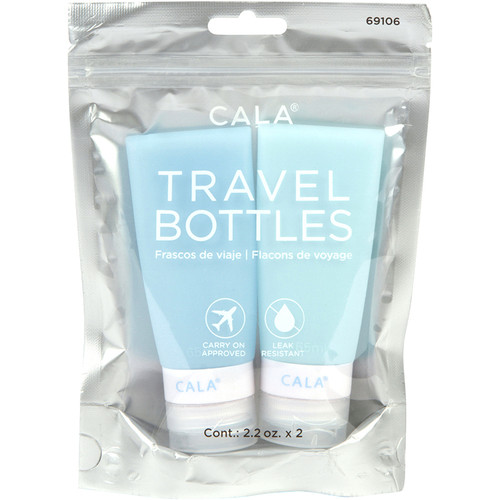 Cala SILICONE TRAVEL BOTTLES: BLUE (2 Bottles / 2.2oz )