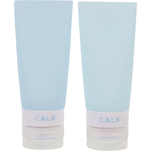 cala SILICONE TRAVEL BOTTLES: BLUE (2 bottles / 2.2oz )