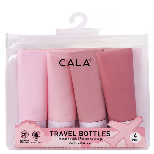 cala SILICONE TRAVEL BOTTLES: BLUSH (4-PACK )