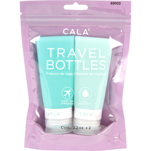 Cala SILICONE TRAVEL BOTTLES: MINT (2 Bottles / 2.2oz )