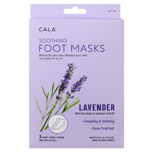 cala SOOTHING FOOT MASK: LAVENDER (3 PAIRS)