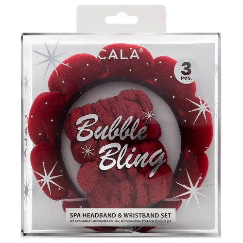 cala SPA HEADBAND & WRISTBAND SET (RED)