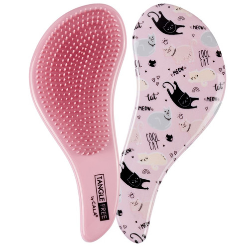 cala TANGLE FREE HAIR BRUSH: MULTI-MEOW PINK