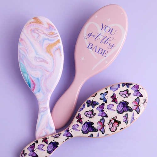 Cala WET-N-DRY DETANGLING HAIR BRUSH (BUTTERFLY)