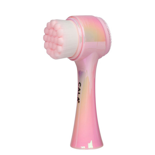 cala DUAL-ACTION FACIAL CLEANSING BRUSH (IRIDESCENT PINK)