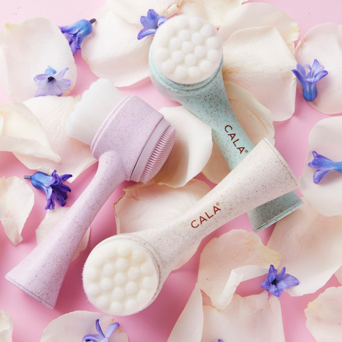 Cala ECO FRIENDLY DUAL-ACTION FACIAL CLEANSING BRUSH (BLUSH)